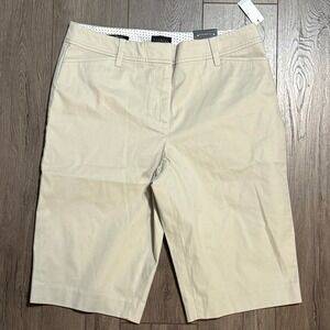 Talbots Perfect Short 13" Khaki Beige Bermuda Shorts Womens 8 NEW